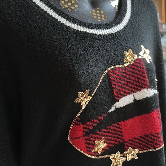 TORRID Star Lips Buffalo Plaid Pullover Sweater Crew Neck Plus Size Holiday NWT - Picture 10 of 13